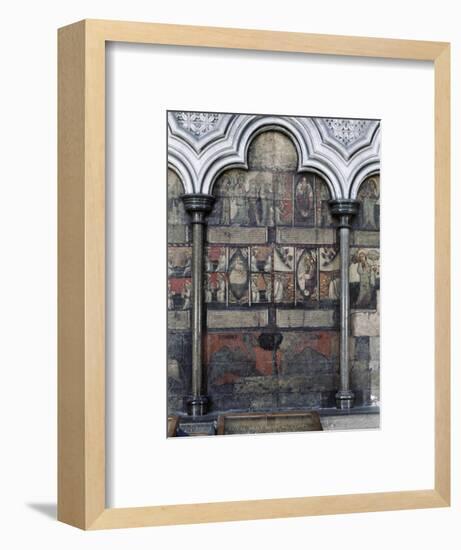 Wall painting in the Chapter House, Westminster Abbey, London, c1400-Werner Forman-Framed Giclee Print