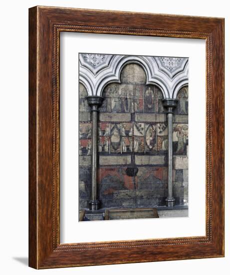 Wall painting in the Chapter House, Westminster Abbey, London, c1400-Werner Forman-Framed Giclee Print