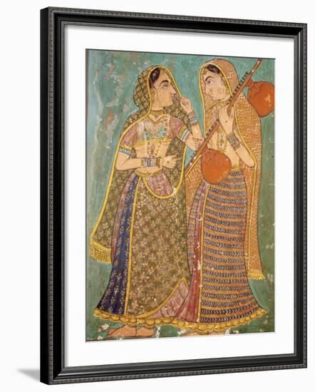 Wall Painting in the Palace, Bundi, Rajasthan, India, Asia-Bruno Morandi-Framed Photographic Print