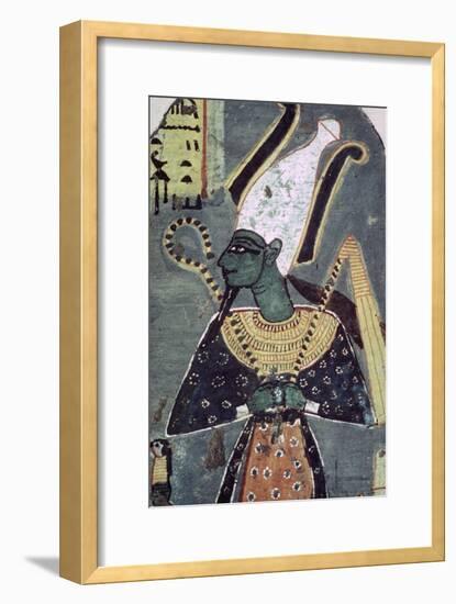 Wall painting of Osiris Khenti-Amentiu, from a tomb at Thebes. Artist: Unknown-Unknown-Framed Giclee Print