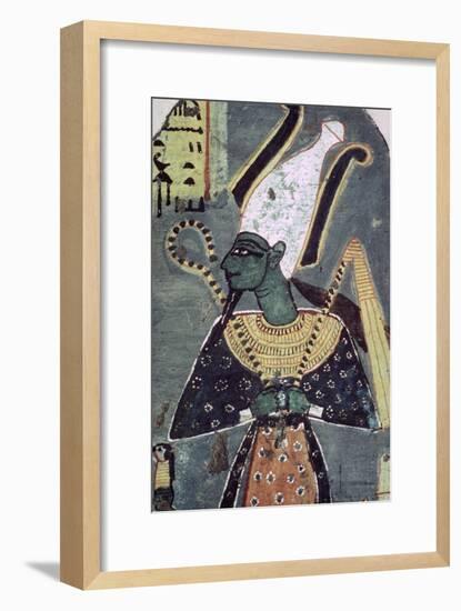 Wall painting of Osiris Khenti-Amentiu, from a tomb at Thebes. Artist: Unknown-Unknown-Framed Giclee Print