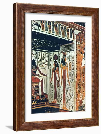 Wall Painting, Tomb of Nefertiti, Thebes, Egypt Artist: Unknown-Unknown-Framed Giclee Print