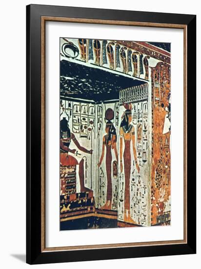 Wall Painting, Tomb of Nefertiti, Thebes, Egypt Artist: Unknown-Unknown-Framed Giclee Print