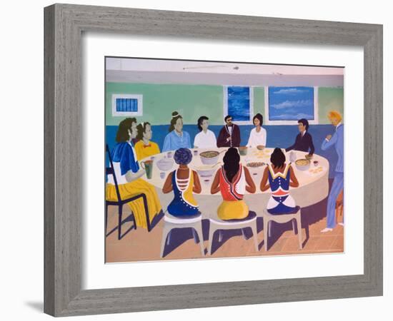 Wall Paintings in Restaurant at Calhau, Sao Vicente, Cape Verde Islands, Africa-R H Productions-Framed Photographic Print