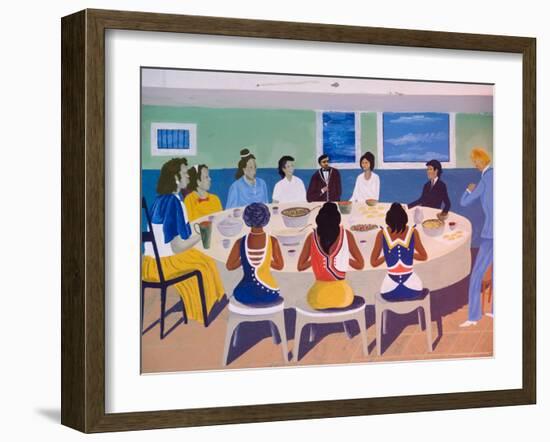 Wall Paintings in Restaurant at Calhau, Sao Vicente, Cape Verde Islands, Africa-R H Productions-Framed Photographic Print
