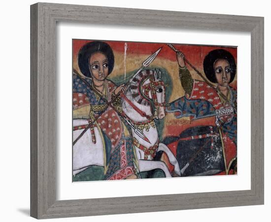 Wall Paintings in the Interior of the Christian Church of Ura Kedane Meheriet, Lake Tana, Ethiopia-Bruno Barbier-Framed Photographic Print