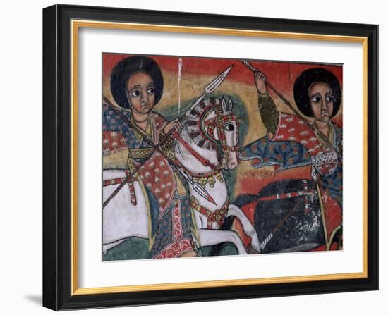 Wall Paintings in the Interior of the Christian Church of Ura Kedane Meheriet, Lake Tana, Ethiopia-Bruno Barbier-Framed Photographic Print