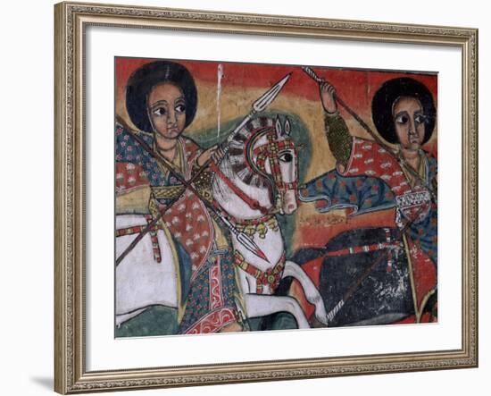 Wall Paintings in the Interior of the Christian Church of Ura Kedane Meheriet, Lake Tana, Ethiopia-Bruno Barbier-Framed Photographic Print