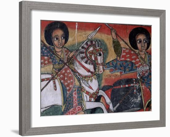 Wall Paintings in the Interior of the Christian Church of Ura Kedane Meheriet, Lake Tana, Ethiopia-Bruno Barbier-Framed Photographic Print