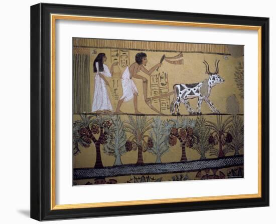 Wall Paintings in the Tomb of Sennejem (Sinjin), Deir El Medina, Thebes, Egypt-Richard Ashworth-Framed Photographic Print