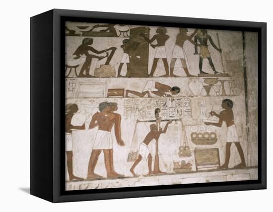 Wall Paintings, Tomb of Rehunire, Valley of the Nobles, Thebes, Unesco World Heritage Site, Egypt-Richard Ashworth-Framed Premier Image Canvas