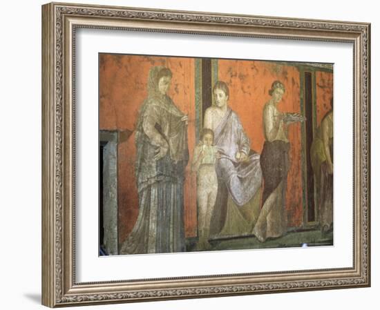 Wall Paintings, Villa of the Mysteries, Pompeii, Unesco World Heritage Site, Campania, Italy-Christina Gascoigne-Framed Photographic Print