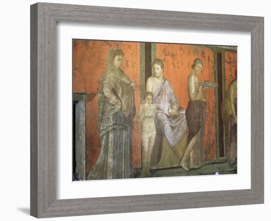 Wall Paintings, Villa of the Mysteries, Pompeii, Unesco World Heritage Site, Campania, Italy-Christina Gascoigne-Framed Photographic Print