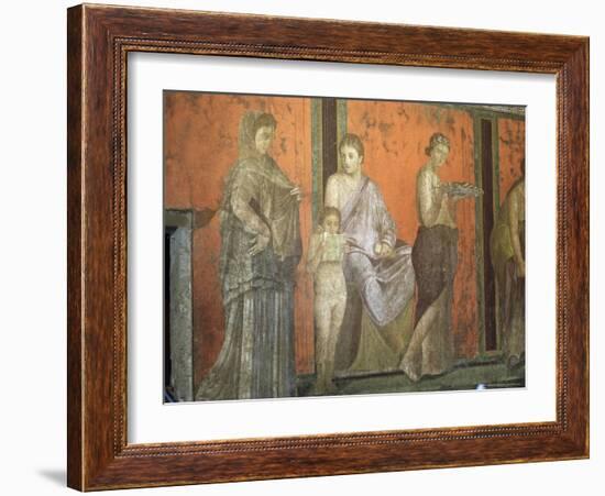 Wall Paintings, Villa of the Mysteries, Pompeii, Unesco World Heritage Site, Campania, Italy-Christina Gascoigne-Framed Photographic Print