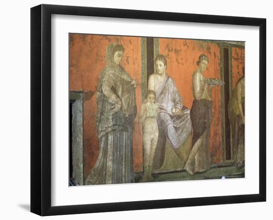 Wall Paintings, Villa of the Mysteries, Pompeii, Unesco World Heritage Site, Campania, Italy-Christina Gascoigne-Framed Photographic Print