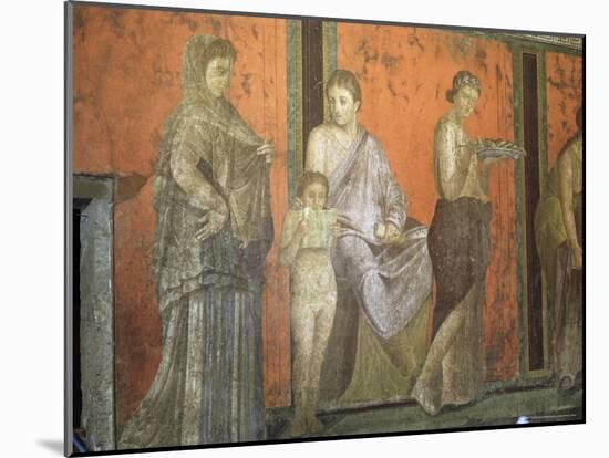 Wall Paintings, Villa of the Mysteries, Pompeii, Unesco World Heritage Site, Campania, Italy-Christina Gascoigne-Mounted Photographic Print