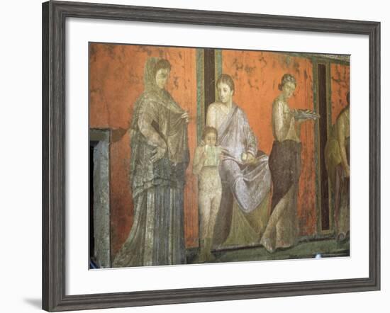 Wall Paintings, Villa of the Mysteries, Pompeii, Unesco World Heritage Site, Campania, Italy-Christina Gascoigne-Framed Photographic Print