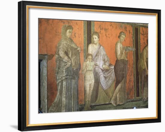 Wall Paintings, Villa of the Mysteries, Pompeii, Unesco World Heritage Site, Campania, Italy-Christina Gascoigne-Framed Photographic Print