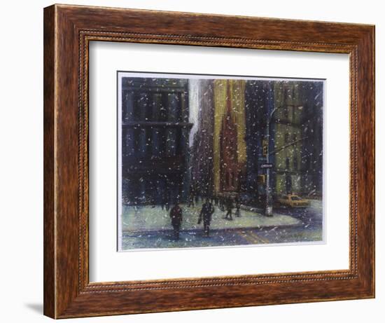 Wall Street Blizzard, New York City-Patti Mollica-Framed Giclee Print