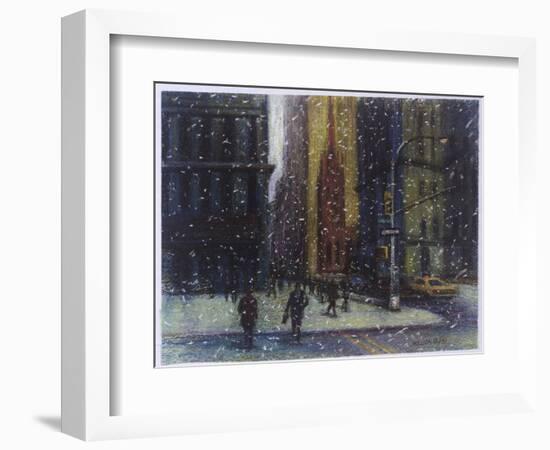 Wall Street Blizzard, New York City-Patti Mollica-Framed Giclee Print