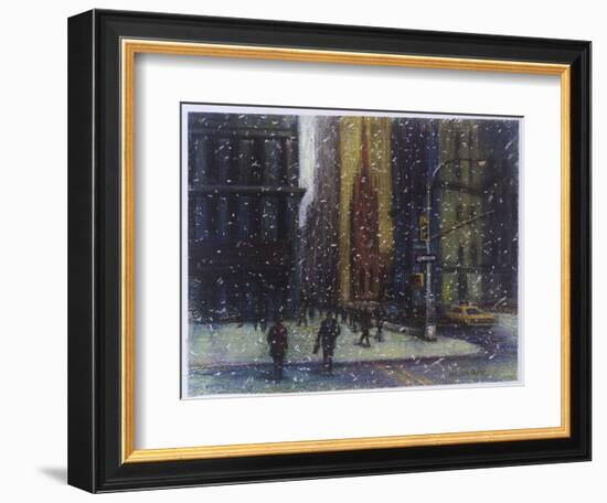 Wall Street Blizzard, New York City-Patti Mollica-Framed Giclee Print