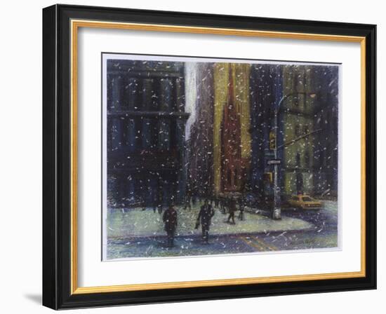Wall Street Blizzard, New York City-Patti Mollica-Framed Giclee Print