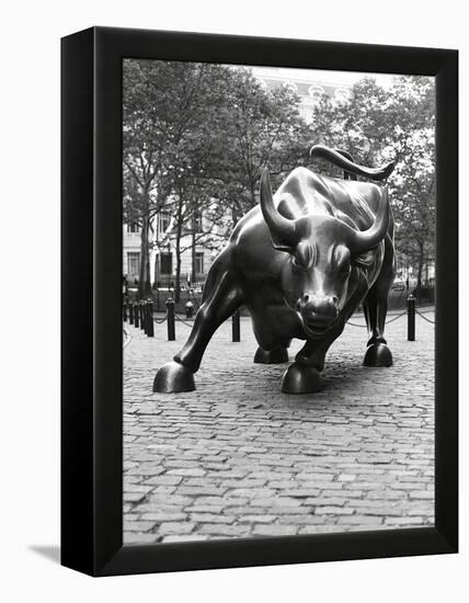 Wall Street Bull Sculpture-Chris Bliss-Framed Premier Image Canvas