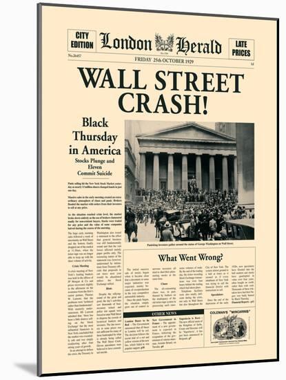 Wall Street Crash!-The Vintage Collection-Mounted Art Print