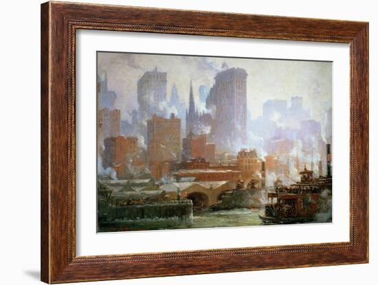 Wall Street Ferry Ship-Colin Campbell Cooper-Framed Giclee Print