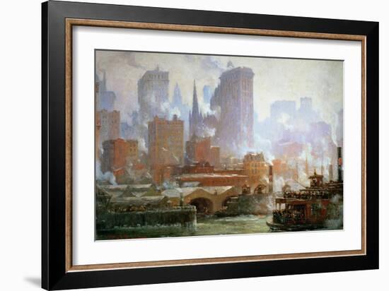 Wall Street Ferry Ship-Colin Campbell Cooper-Framed Giclee Print