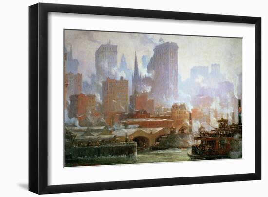 Wall Street Ferry Ship-Colin Campbell Cooper-Framed Giclee Print