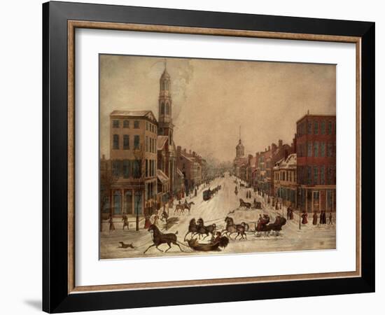 Wall Street in Winter-Peter Maverick-Framed Giclee Print