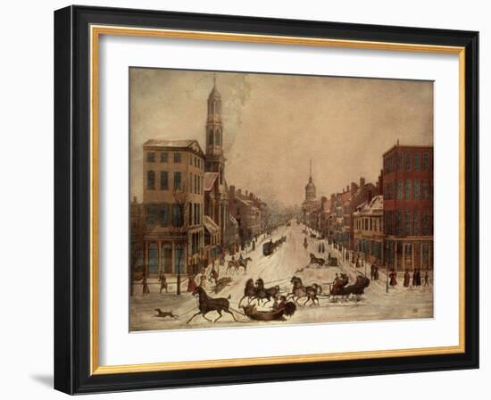 Wall Street in Winter-Peter Maverick-Framed Giclee Print