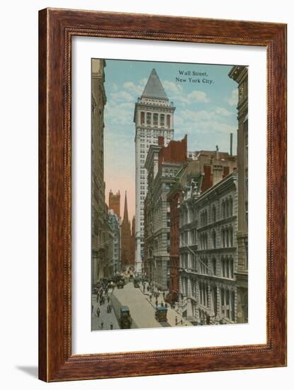 Wall Street, New York City. Postcard Sent in 1913-American Photographer-Framed Giclee Print