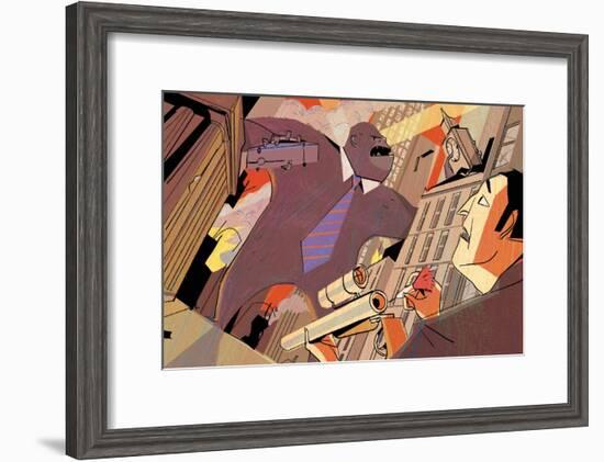 Wall Street Rampage-A Richard Allen-Framed Giclee Print