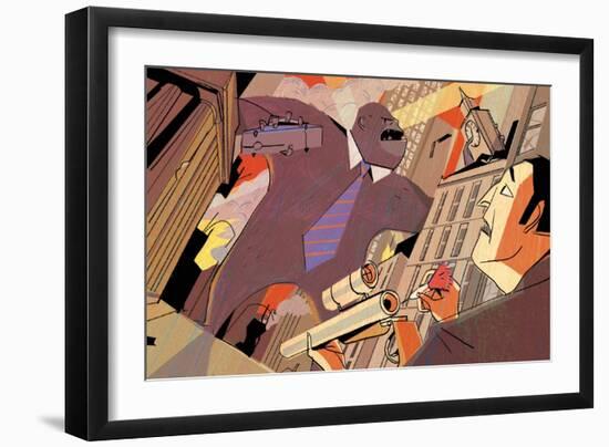 Wall Street Rampage-A Richard Allen-Framed Giclee Print