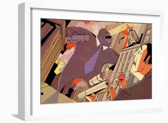 Wall Street Rampage-A Richard Allen-Framed Giclee Print