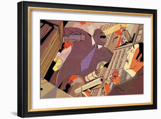 Wall Street Rampage-A Richard Allen-Framed Giclee Print