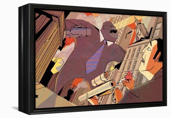 Wall Street Rampage-A Richard Allen-Framed Premier Image Canvas