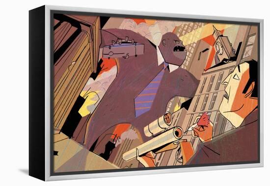 Wall Street Rampage-A Richard Allen-Framed Premier Image Canvas