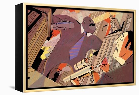 Wall Street Rampage-A Richard Allen-Framed Premier Image Canvas