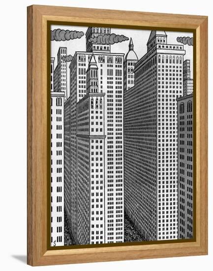 Wall Street (Schilling)-F Schilling-Framed Stretched Canvas