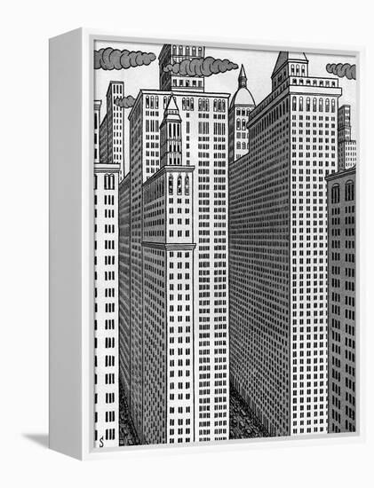 Wall Street (Schilling)-F Schilling-Framed Stretched Canvas