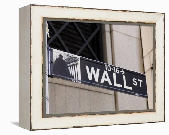 Wall Street Sign Manhattan, New York City, New York, USA-Amanda Hall-Framed Premier Image Canvas