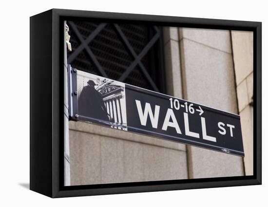 Wall Street Sign Manhattan, New York City, New York, USA-Amanda Hall-Framed Premier Image Canvas