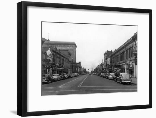 Walla Walla, WA Main Street View Photograph - Walla Walla, WA-Lantern Press-Framed Art Print