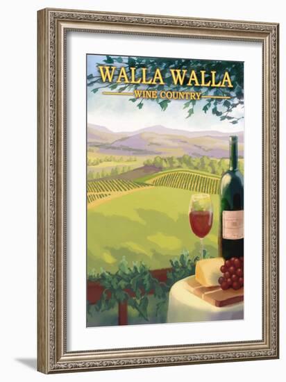 Walla Walla, Washington Wine Country-Lantern Press-Framed Art Print