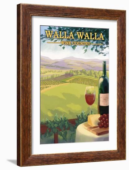 Walla Walla, Washington Wine Country-Lantern Press-Framed Art Print