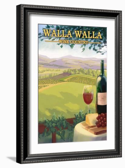 Walla Walla, Washington Wine Country-Lantern Press-Framed Art Print