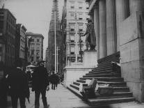 Men Walking by the Statue of George Washington on Wall St-Wallace G^ Levison-Framed Photographic Print